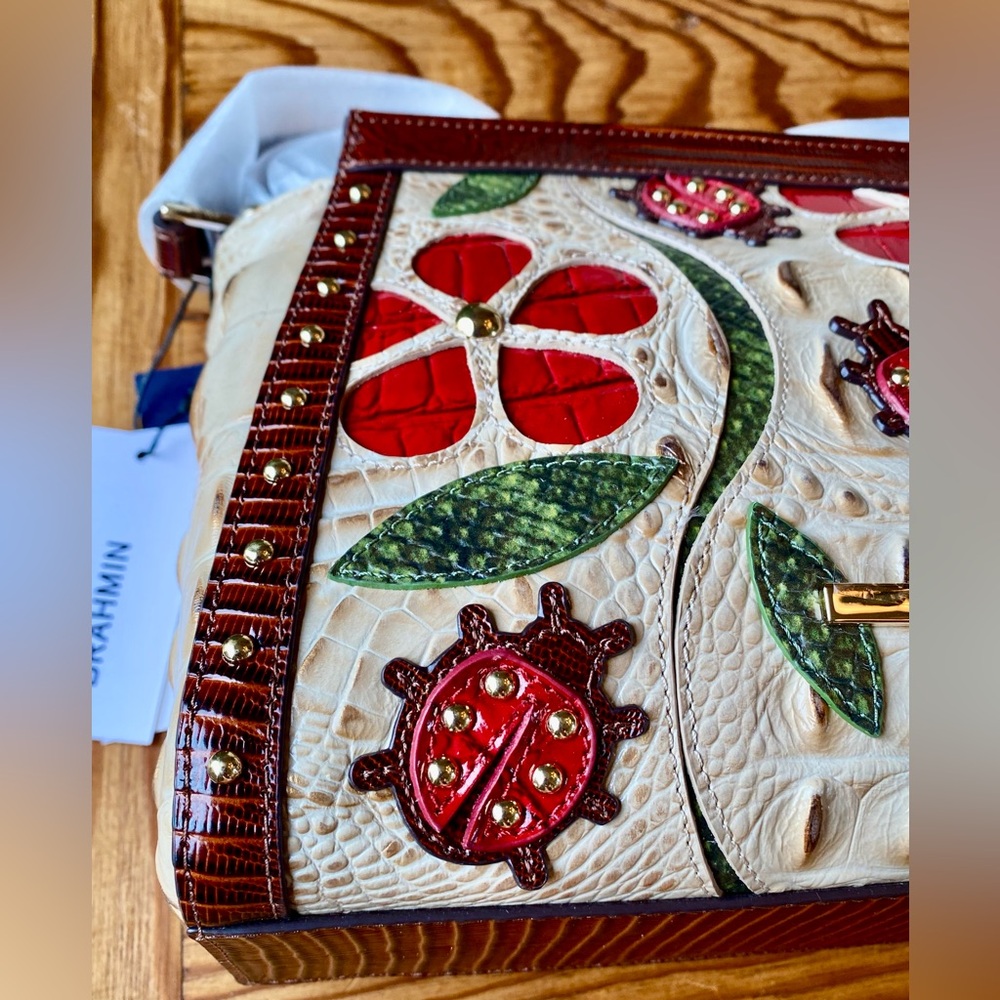 🐞🍃ADORABLE SANDSTONE LADYBIRD HILLARY Brahmin CROSSBODY🐞🍃NWT - Picture 2 of 13